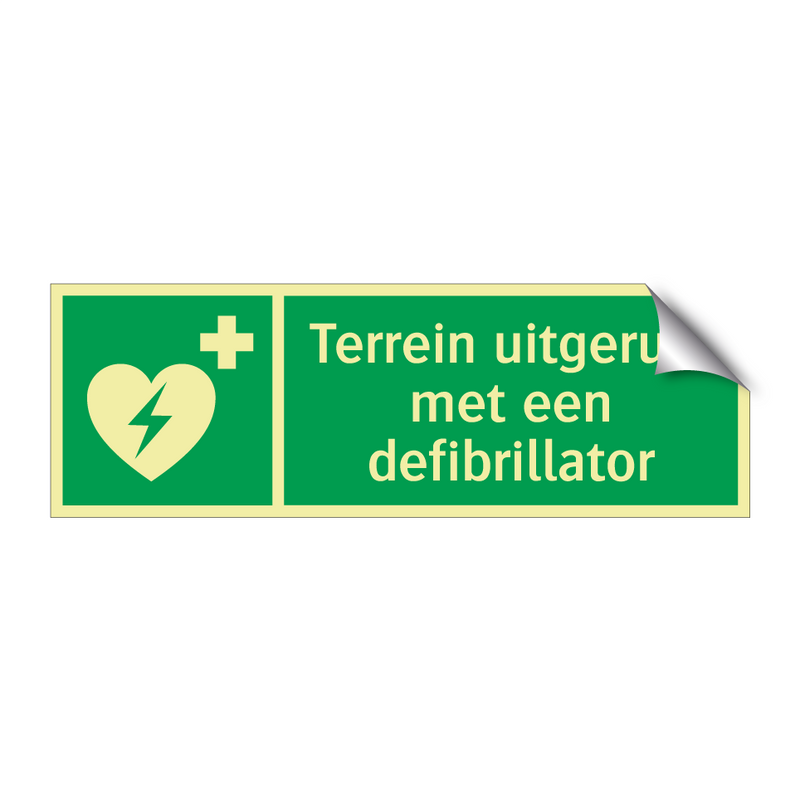 Terrein uitgerust met een defibrillator & Terrein uitgerust met een defibrillator