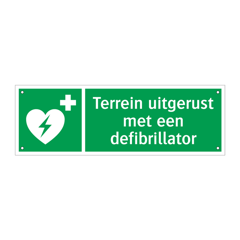 Terrein uitgerust met een defibrillator & Terrein uitgerust met een defibrillator