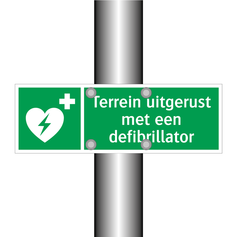 Terrein uitgerust met een defibrillator & Terrein uitgerust met een defibrillator