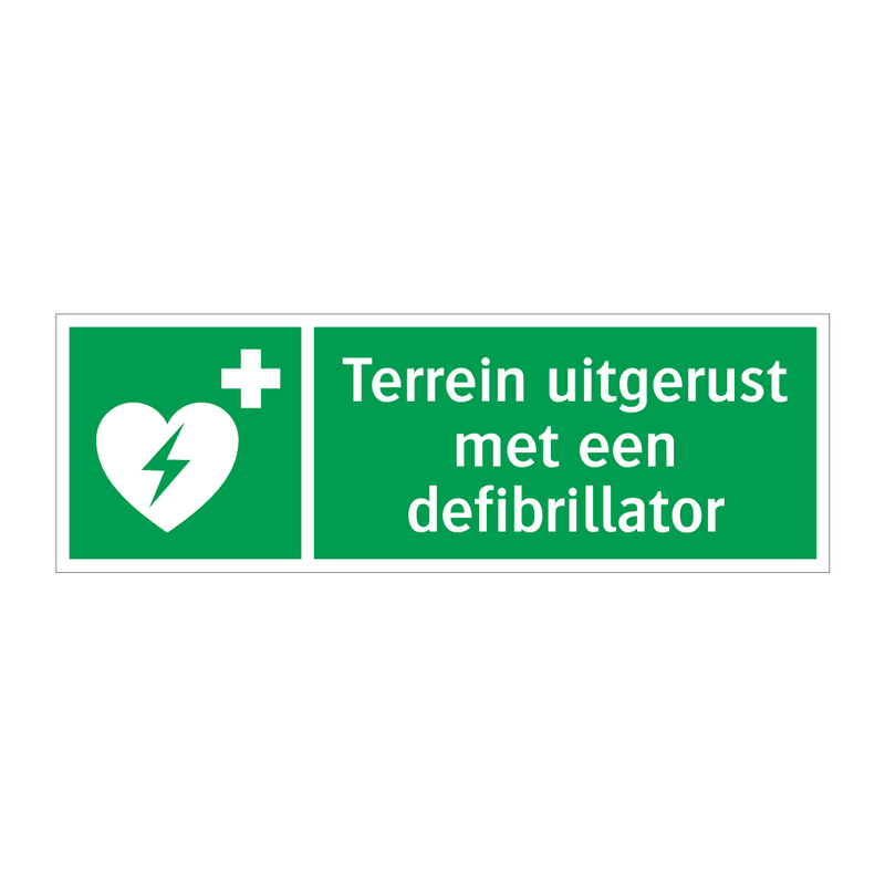 Terrein uitgerust met een defibrillator & Terrein uitgerust met een defibrillator