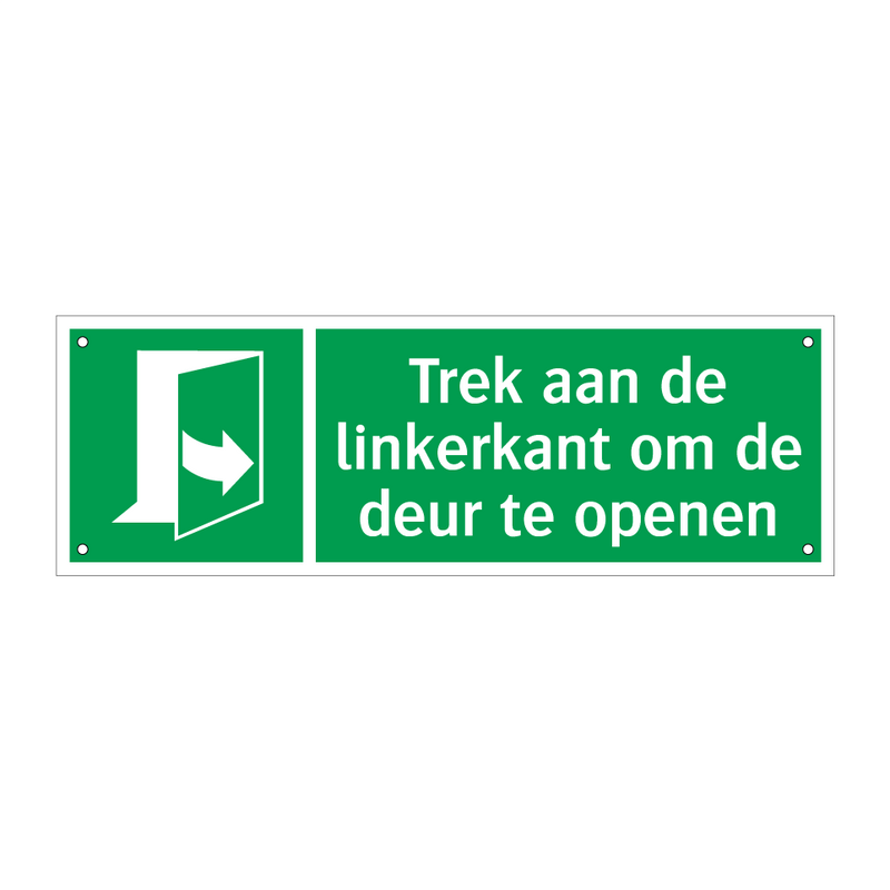 Trek aan de linkerkant om de deur te openen & Trek aan de linkerkant om de deur te openen