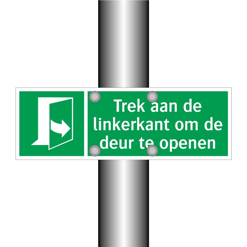 Trek aan de linkerkant om de deur te openen & Trek aan de linkerkant om de deur te openen