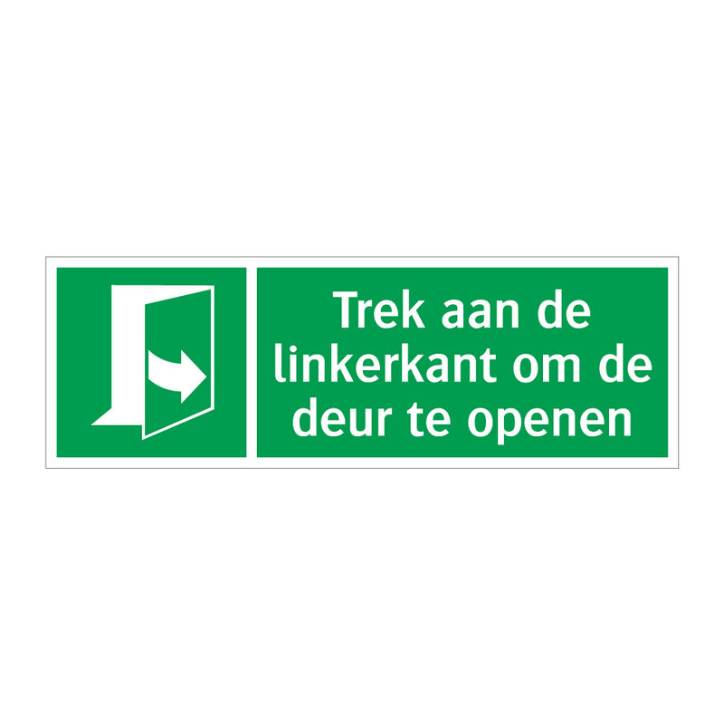 Trek aan de linkerkant om de deur te openen & Trek aan de linkerkant om de deur te openen