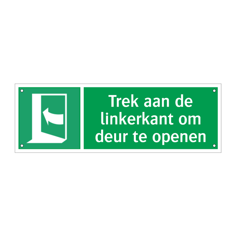 Trek aan de linkerkant om deur te openen & Trek aan de linkerkant om deur te openen