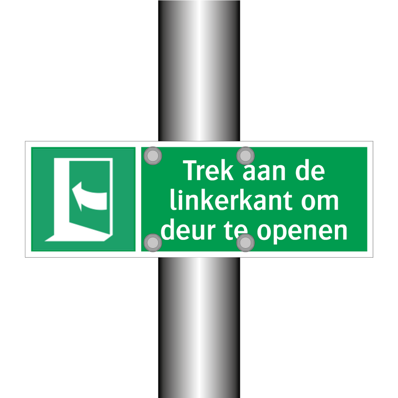 Trek aan de linkerkant om deur te openen & Trek aan de linkerkant om deur te openen