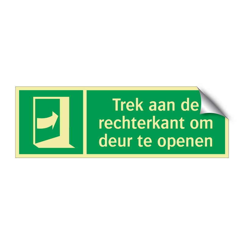 Trek aan de rechterkant om deur te openen & Trek aan de rechterkant om deur te openen