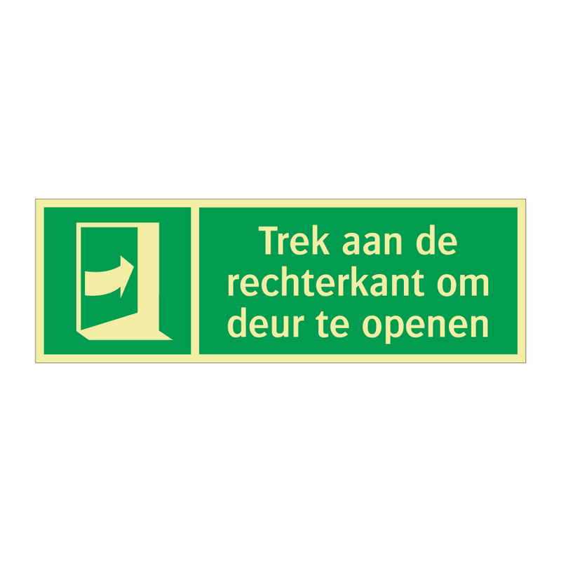 Trek aan de rechterkant om deur te openen & Trek aan de rechterkant om deur te openen