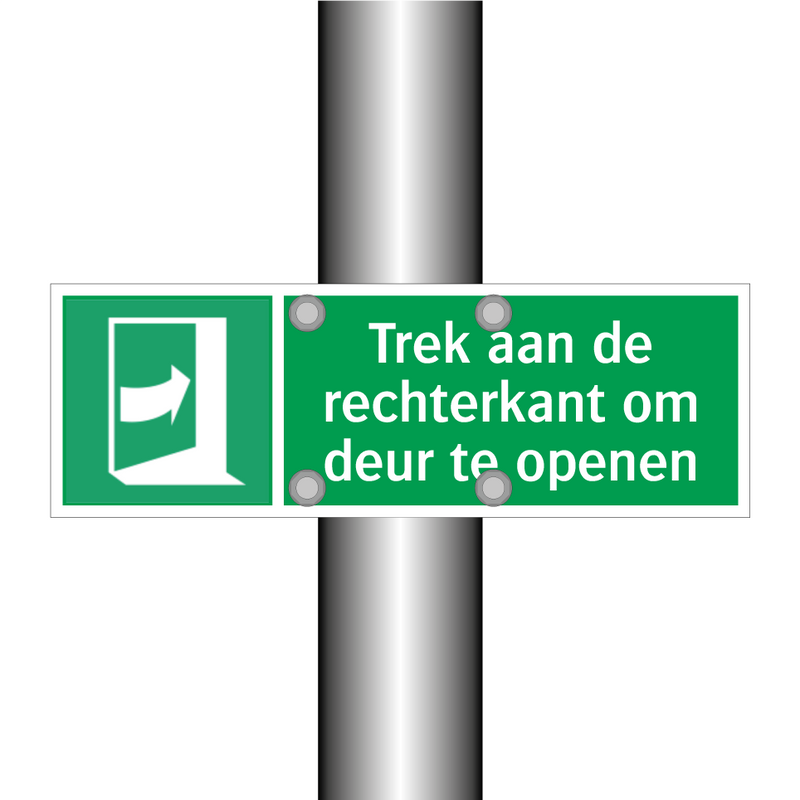 Trek aan de rechterkant om deur te openen & Trek aan de rechterkant om deur te openen