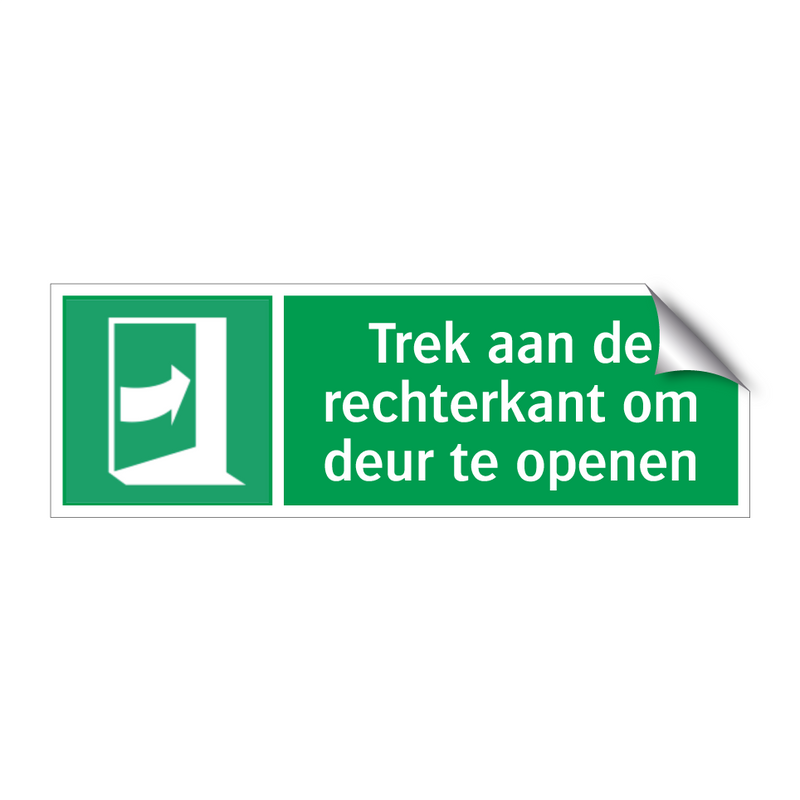 Trek aan de rechterkant om deur te openen & Trek aan de rechterkant om deur te openen