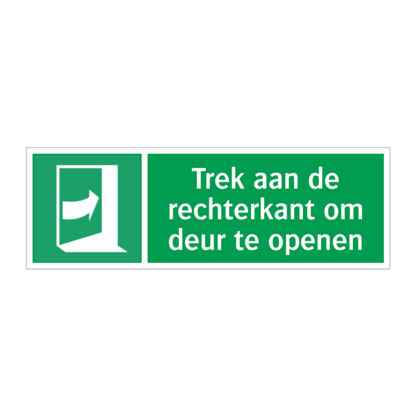 Trek aan de rechterkant om deur te openen & Trek aan de rechterkant om deur te openen