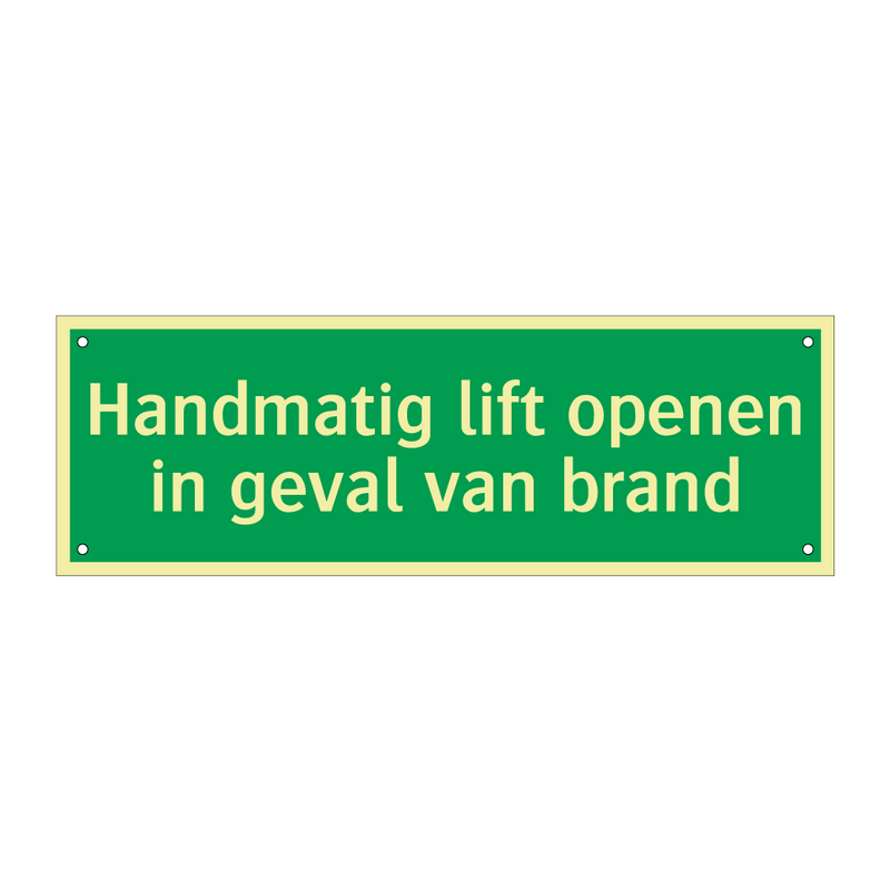 Handmatig lift openen in geval van brand & Handmatig lift openen in geval van brand