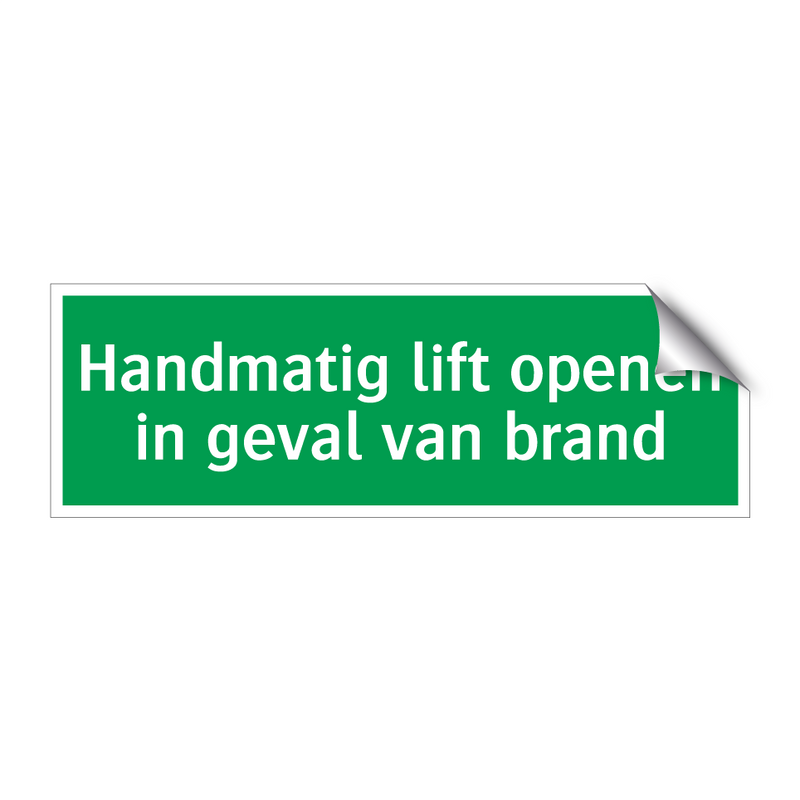 Handmatig lift openen in geval van brand & Handmatig lift openen in geval van brand