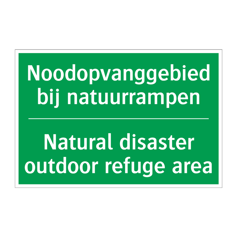 Noodopvanggebied bij natuurrampen /.../ - Natural disaster outdoor /.../