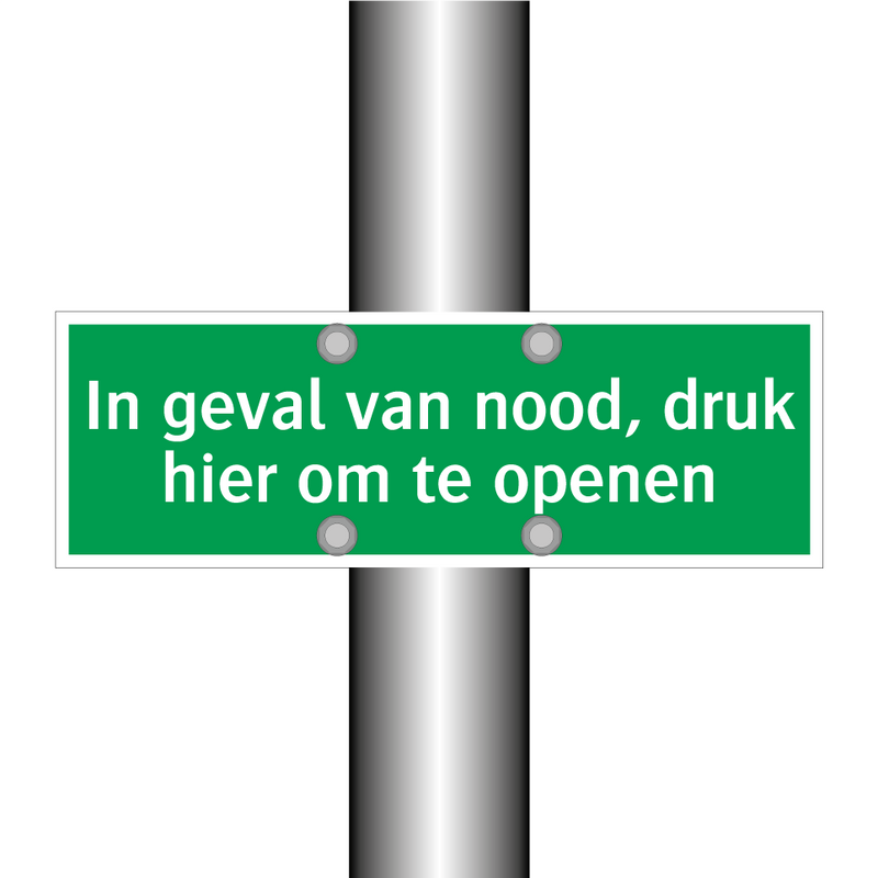 In geval van nood, druk hier om te openen & In geval van nood, druk hier om te openen