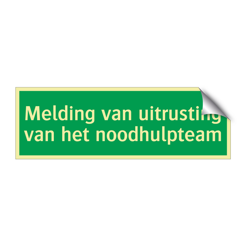 Melding van uitrusting van het noodhulpteam & Melding van uitrusting van het noodhulpteam