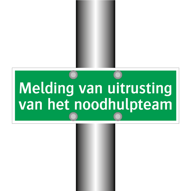 Melding van uitrusting van het noodhulpteam & Melding van uitrusting van het noodhulpteam