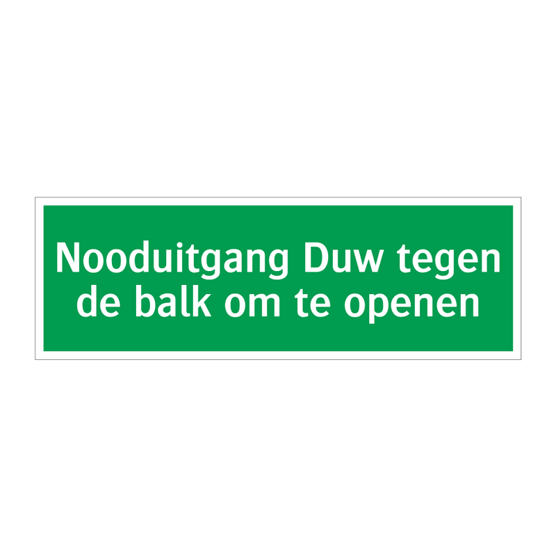 Nooduitgang Duw tegen de balk om te openen & Nooduitgang Duw tegen de balk om te openen