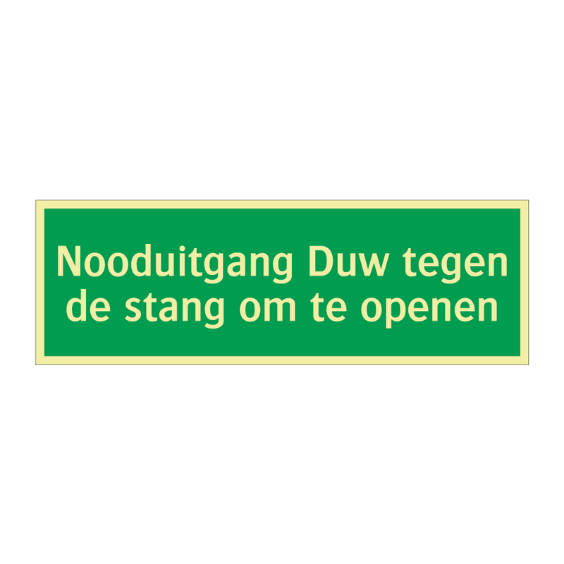 Nooduitgang Duw tegen de stang om te openen & Nooduitgang Duw tegen de stang om te openen