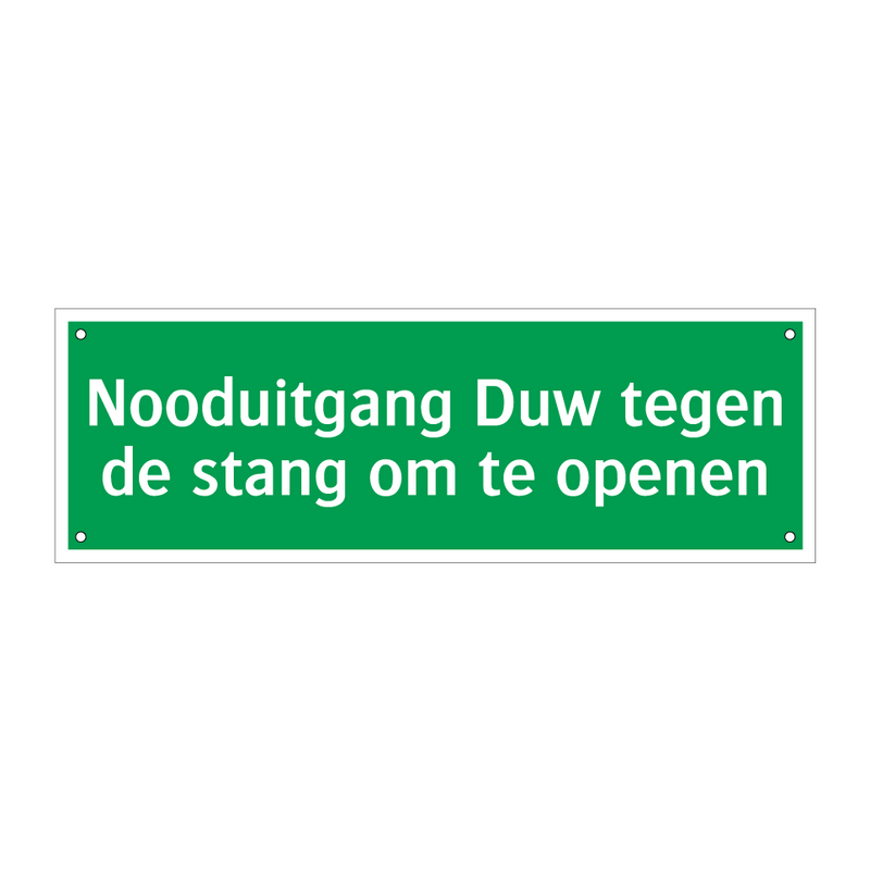 Nooduitgang Duw tegen de stang om te openen & Nooduitgang Duw tegen de stang om te openen