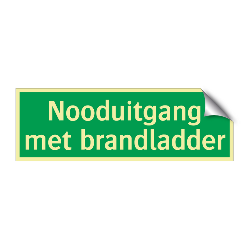 Nooduitgang met brandladder & Nooduitgang met brandladder & Nooduitgang met brandladder