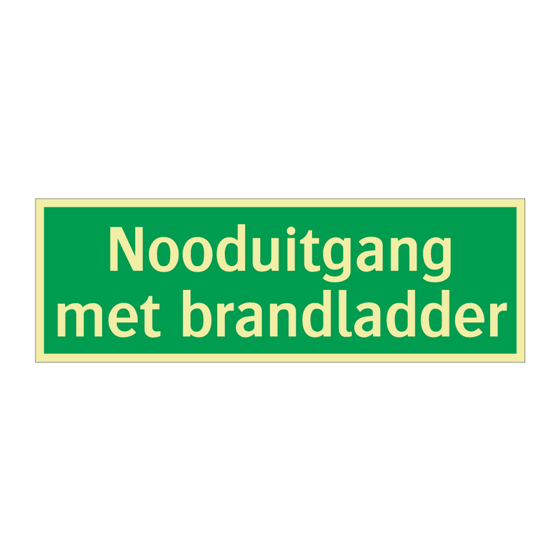 Nooduitgang met brandladder & Nooduitgang met brandladder & Nooduitgang met brandladder