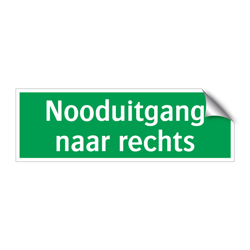 Nooduitgang naar rechts & Nooduitgang naar rechts & Nooduitgang naar rechts