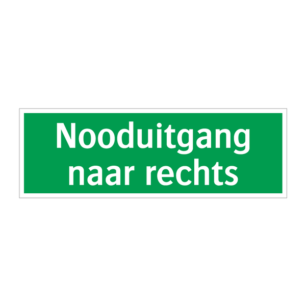 Nooduitgang naar rechts & Nooduitgang naar rechts & Nooduitgang naar rechts