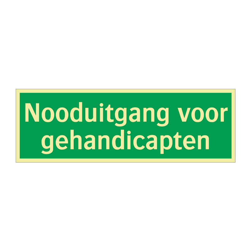 Nooduitgang voor gehandicapten & Nooduitgang voor gehandicapten & Nooduitgang voor gehandicapten