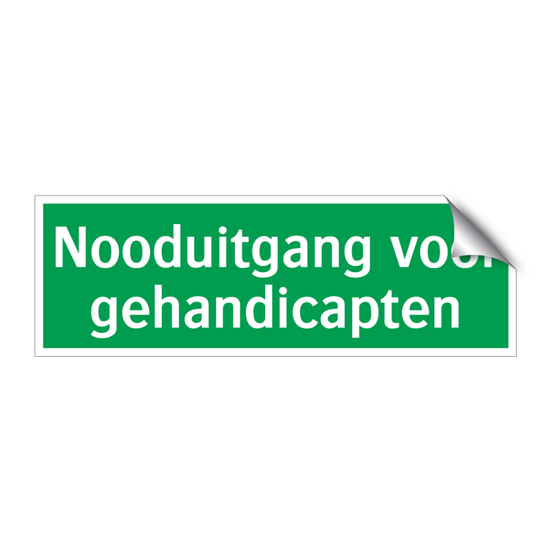 Nooduitgang voor gehandicapten & Nooduitgang voor gehandicapten & Nooduitgang voor gehandicapten