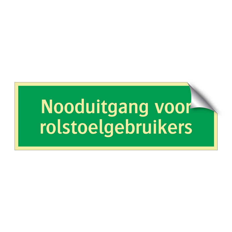 Nooduitgang voor rolstoelgebruikers & Nooduitgang voor rolstoelgebruikers