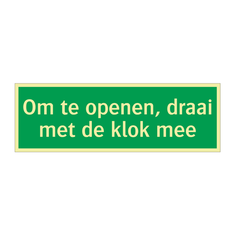 Om te openen, draai met de klok mee & Om te openen, draai met de klok mee