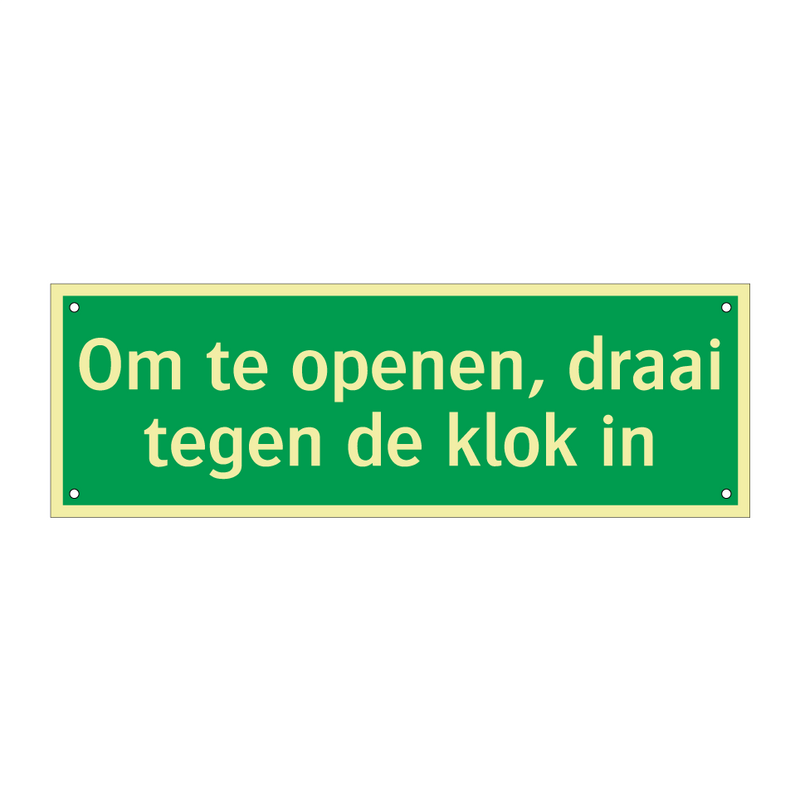 Om te openen, draai tegen de klok in & Om te openen, draai tegen de klok in