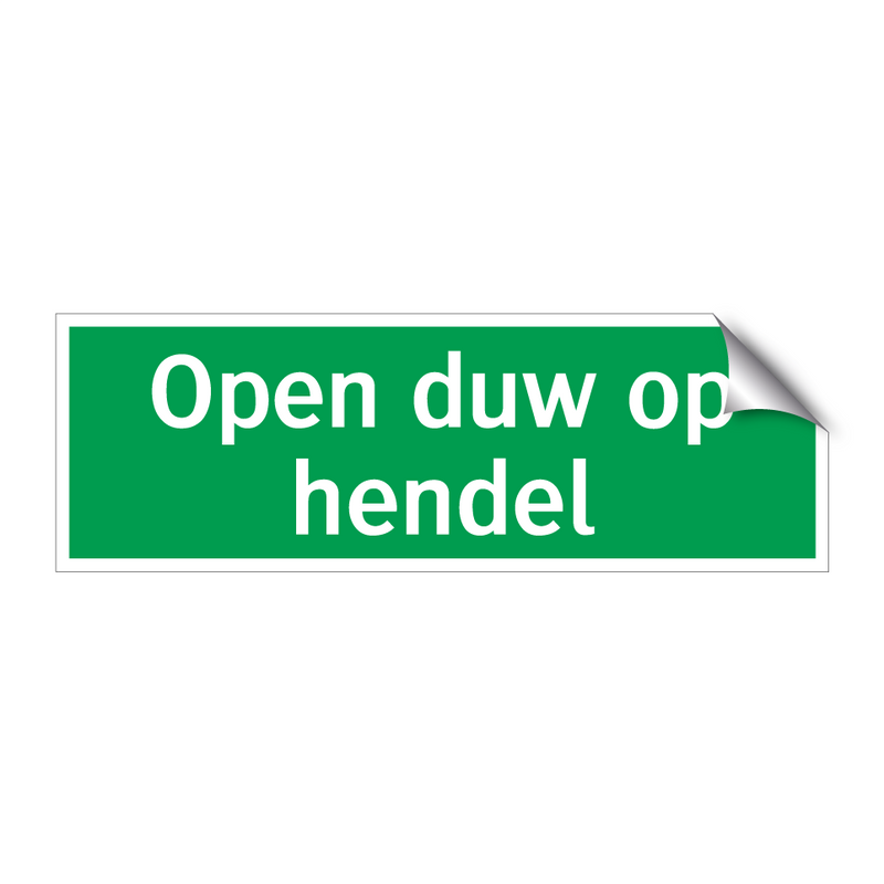 Open duw op hendel & Open duw op hendel & Open duw op hendel & Open duw op hendel