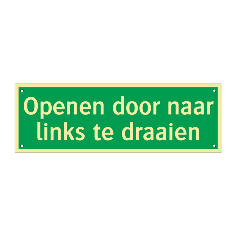 Openen door naar links te draaien & Openen door naar links te draaien