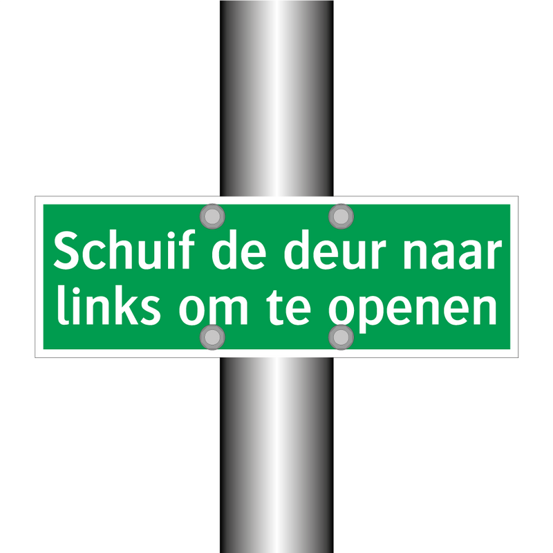 Schuif de deur naar links om te openen & Schuif de deur naar links om te openen