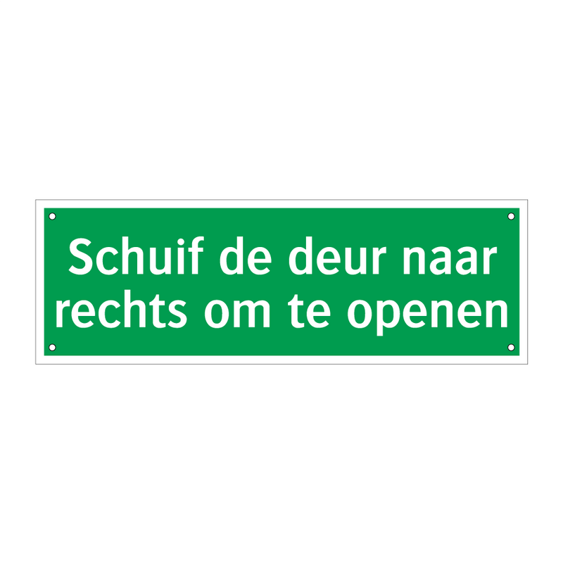 Schuif de deur naar rechts om te openen & Schuif de deur naar rechts om te openen