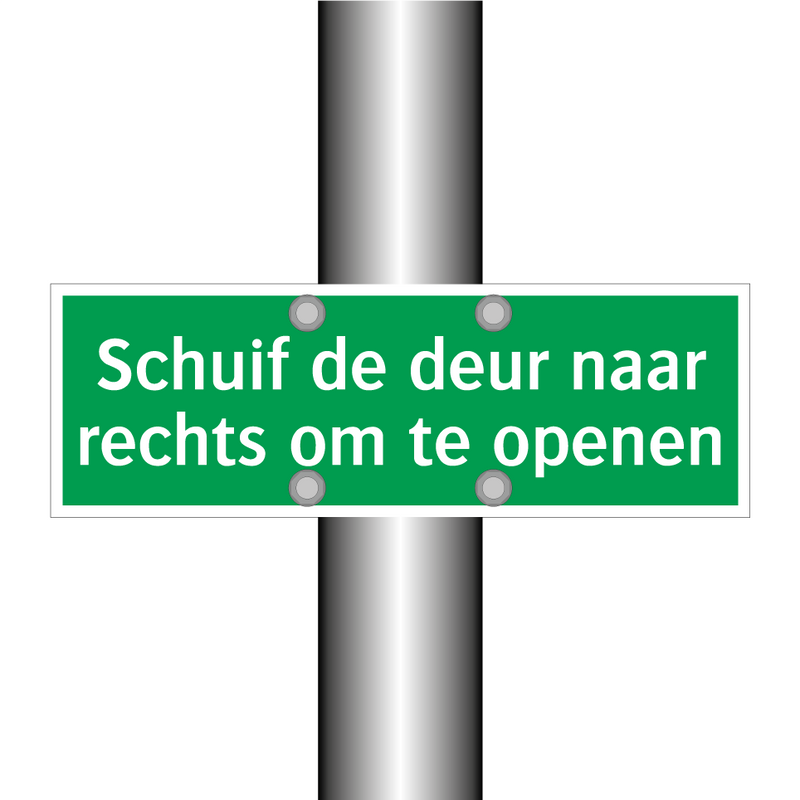 Schuif de deur naar rechts om te openen & Schuif de deur naar rechts om te openen