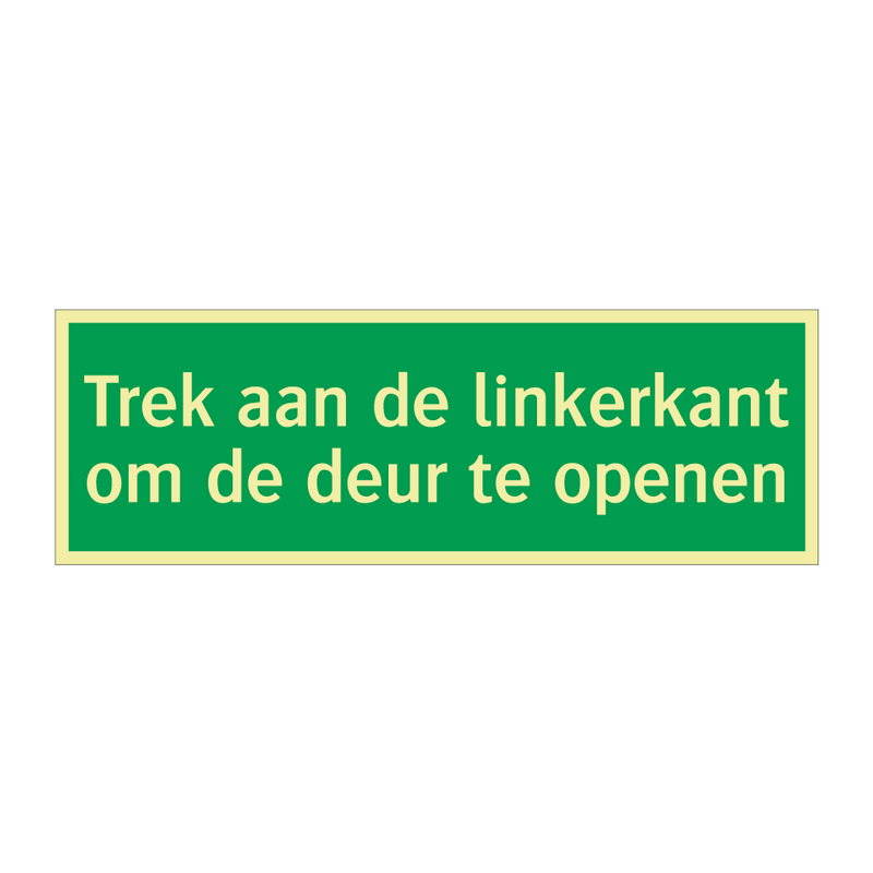 Trek aan de linkerkant om de deur te openen & Trek aan de linkerkant om de deur te openen