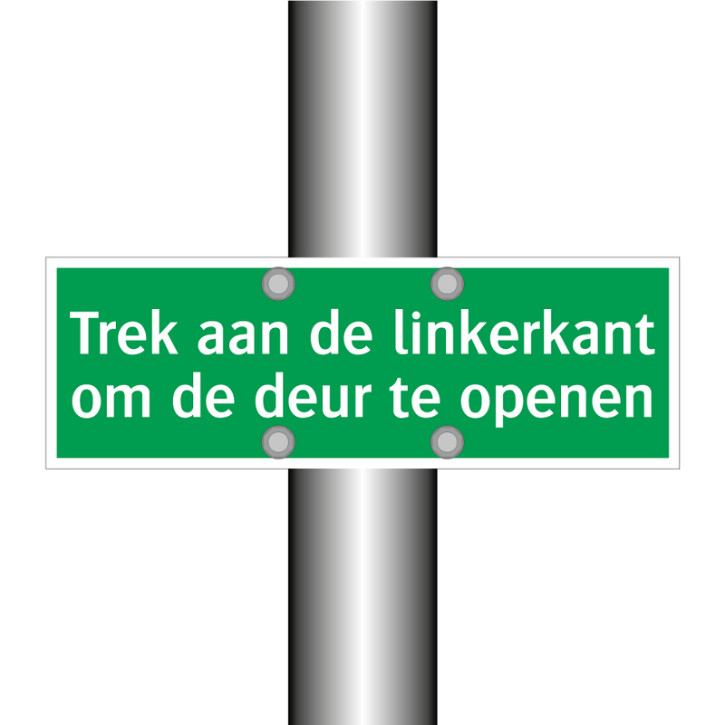 Trek aan de linkerkant om de deur te openen & Trek aan de linkerkant om de deur te openen