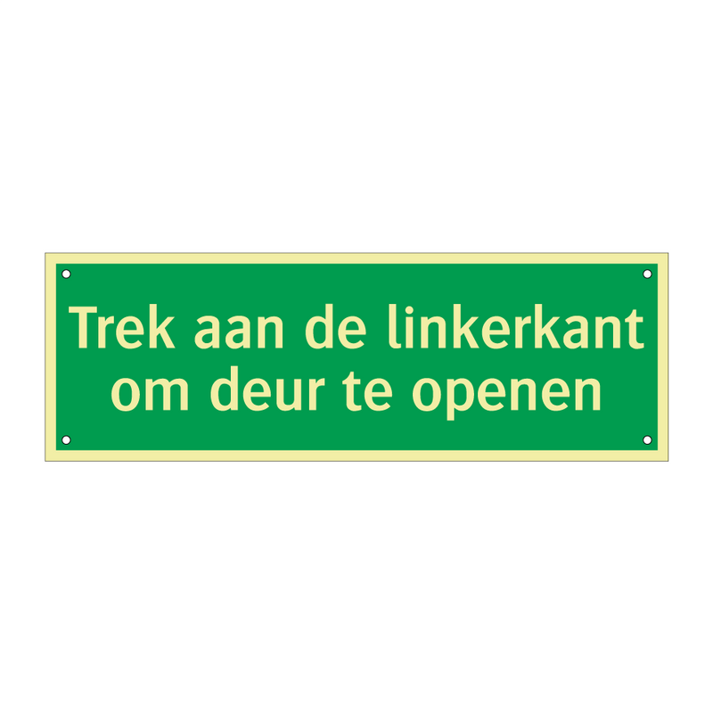 Trek aan de linkerkant om deur te openen & Trek aan de linkerkant om deur te openen