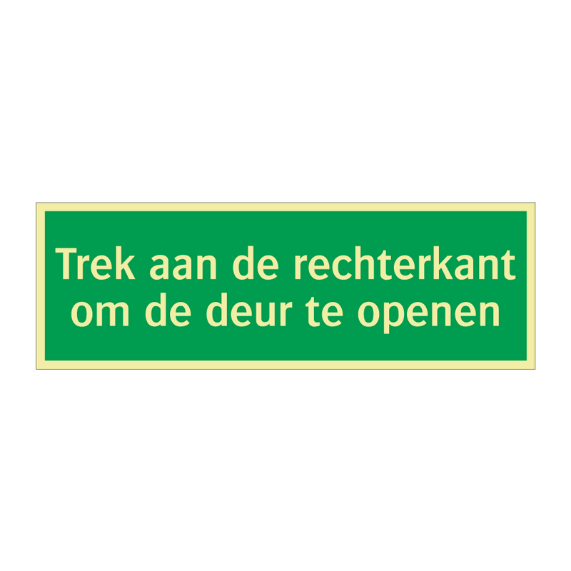 Trek aan de rechterkant om de deur te openen & Trek aan de rechterkant om de deur te openen