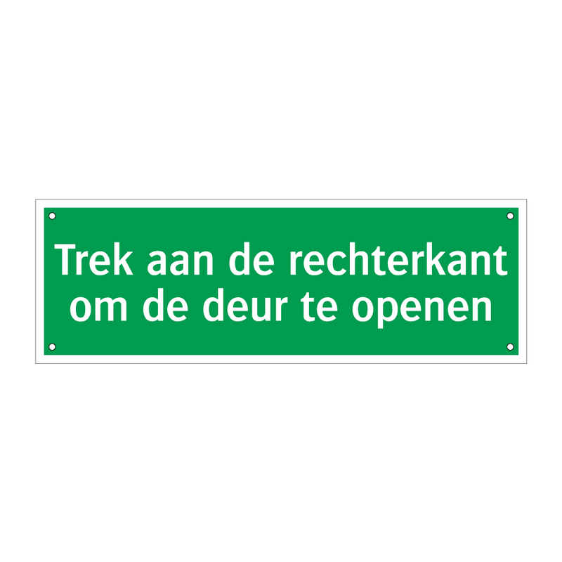 Trek aan de rechterkant om de deur te openen & Trek aan de rechterkant om de deur te openen