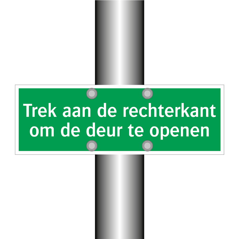 Trek aan de rechterkant om de deur te openen & Trek aan de rechterkant om de deur te openen