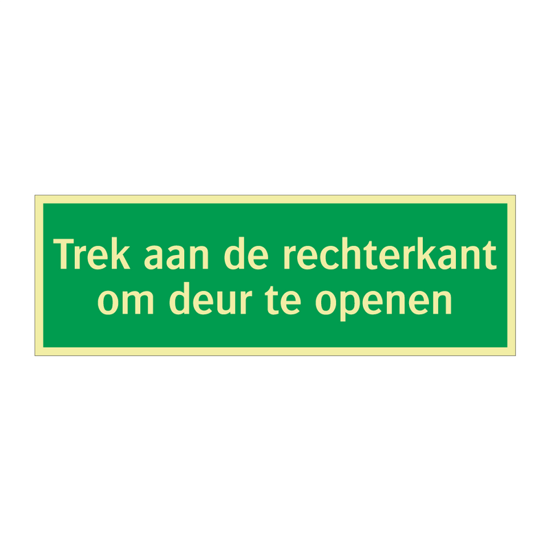 Trek aan de rechterkant om deur te openen & Trek aan de rechterkant om deur te openen