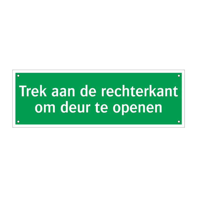 Trek aan de rechterkant om deur te openen & Trek aan de rechterkant om deur te openen