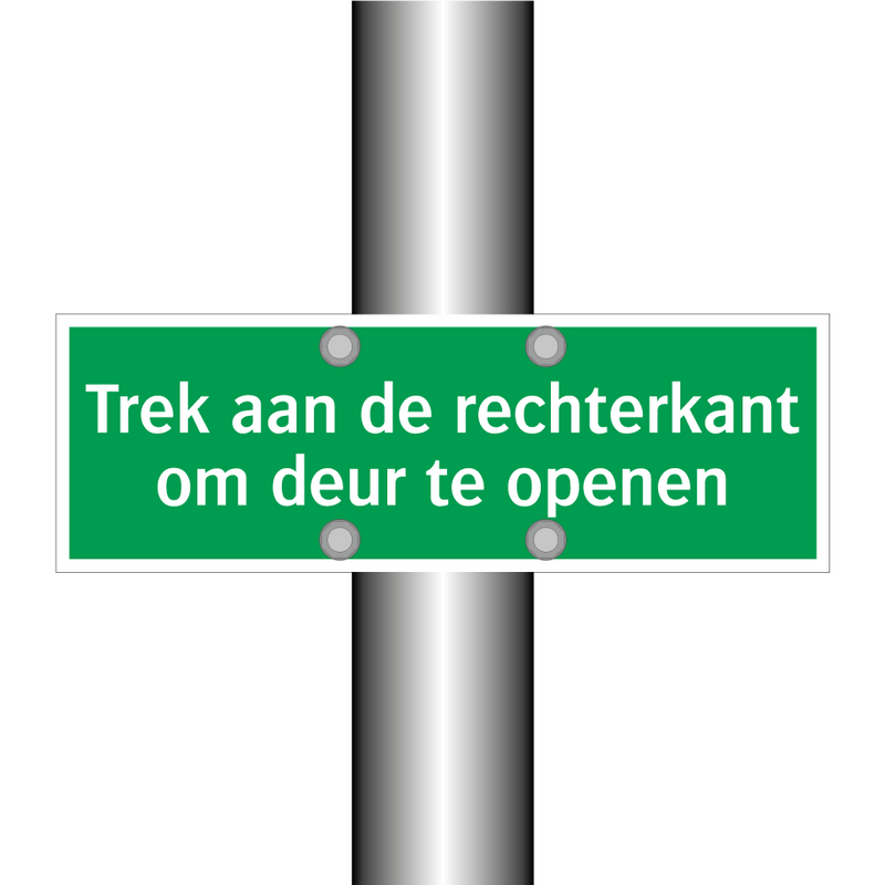 Trek aan de rechterkant om deur te openen & Trek aan de rechterkant om deur te openen