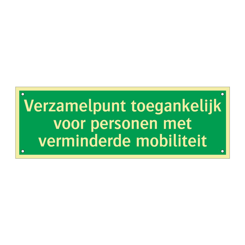 Verzamelpunt toegankelijk voor personen met verminderde mobiliteit