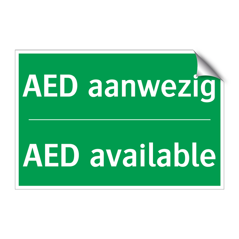 AED aanwezig - AED available & AED aanwezig - AED available & AED aanwezig - AED available