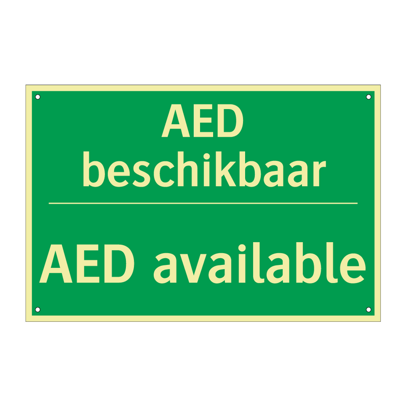 AED beschikbaar - AED available & AED beschikbaar - AED available & AED beschikbaar - AED available