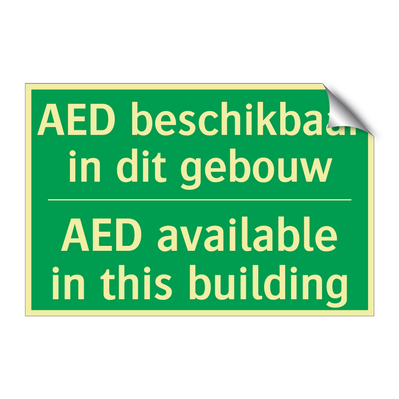 AED beschikbaar in dit gebouw - AED available in this building /.../